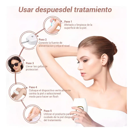 Depiladora Láser IPL 500.000 Pulsos | Depilación Permanente e Indolora para Mujer
