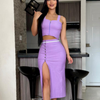 Conjunto falda y blusa 2132 color lila para mujer, envío gratis Colombia