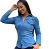 Blusa jean para dama color azul claro, envío gratis Colombia