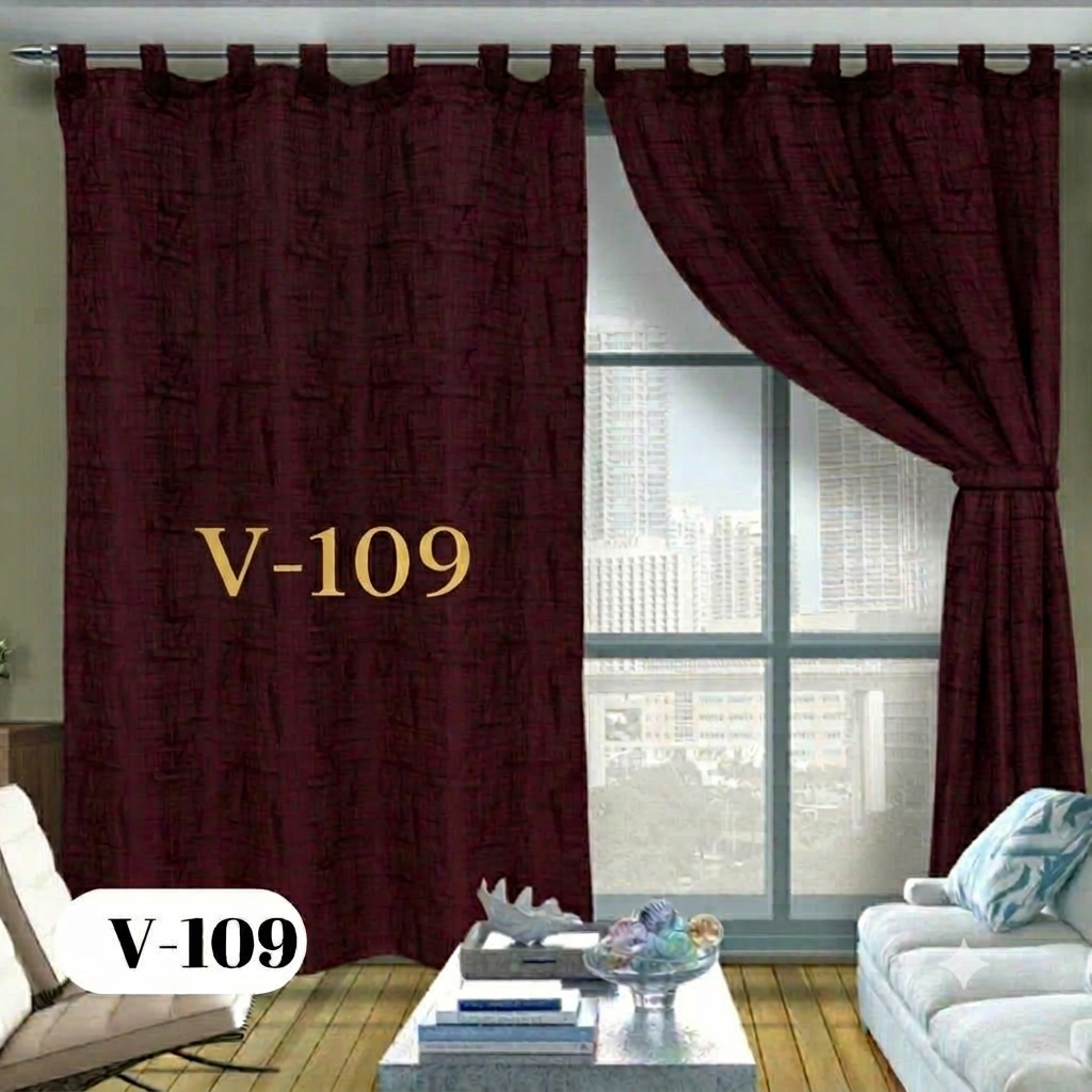 Cortinas Elegantes en Tela Jacquard (2.80m x 2.10m) con Botones Decorativos – ¡Envío Gratis y Pago Contra Entrega!