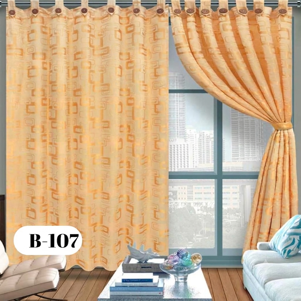 Cortinas Elegantes en Tela Jacquard (2.80m x 2.10m) con Botones Decorativos – ¡Envío Gratis y Pago Contra Entrega!