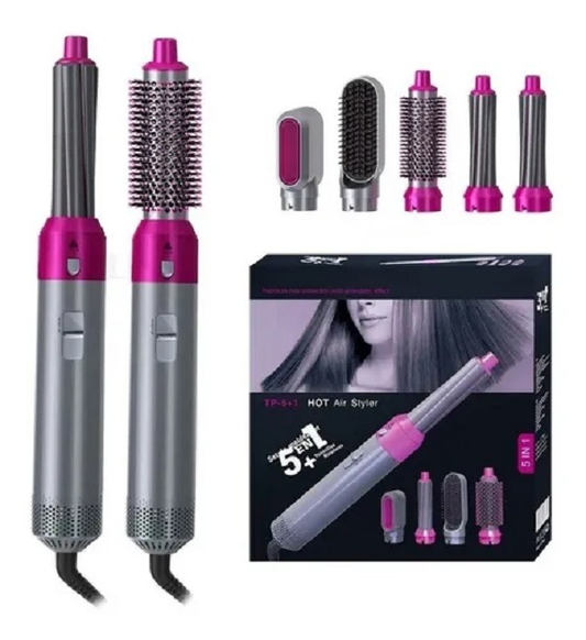 Cepillo moldeador y secador 5 en 1 profesional, seca alisa y riza el cabello, envío gratis Colombia
