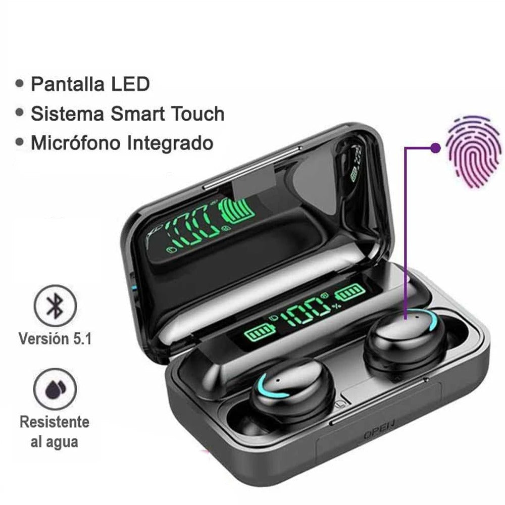 Audífonos bluetooth deportivos con pantalla LED y micrófono integrado, resistentes al agua, envío gratis Colombia