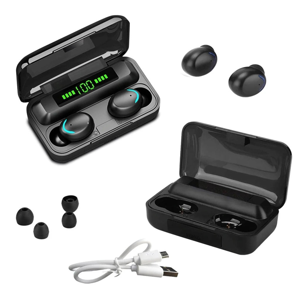 Audífonos bluetooth deportivos con accesorios incluidos, cable de carga y almohadillas de repuesto, envío gratis Colombia